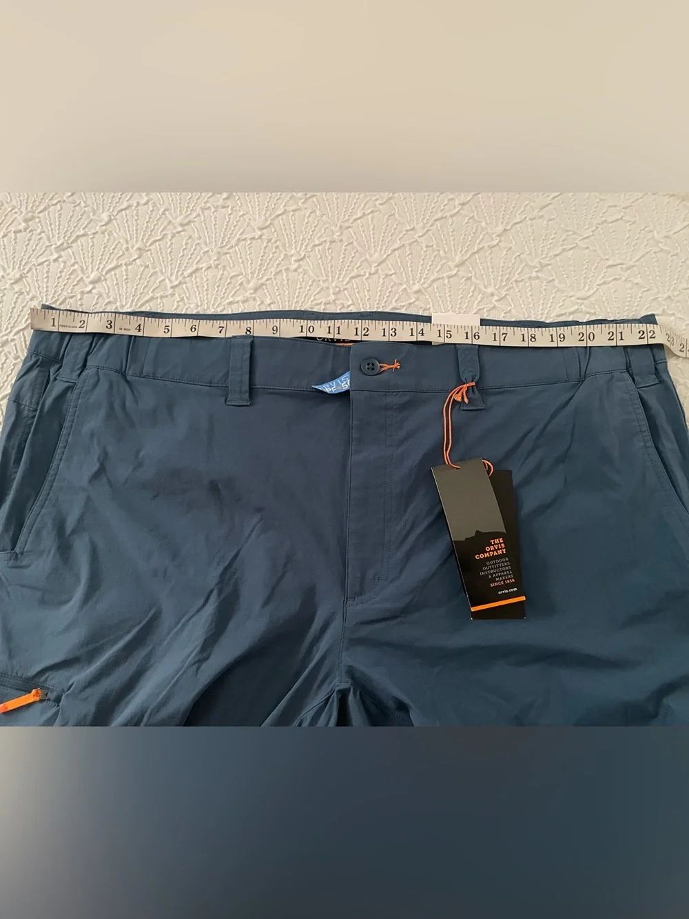 Orvis Blue Teal Men's Jackson QD Stretch Pants XXL/32 UPF 50 Outdoor Hiking